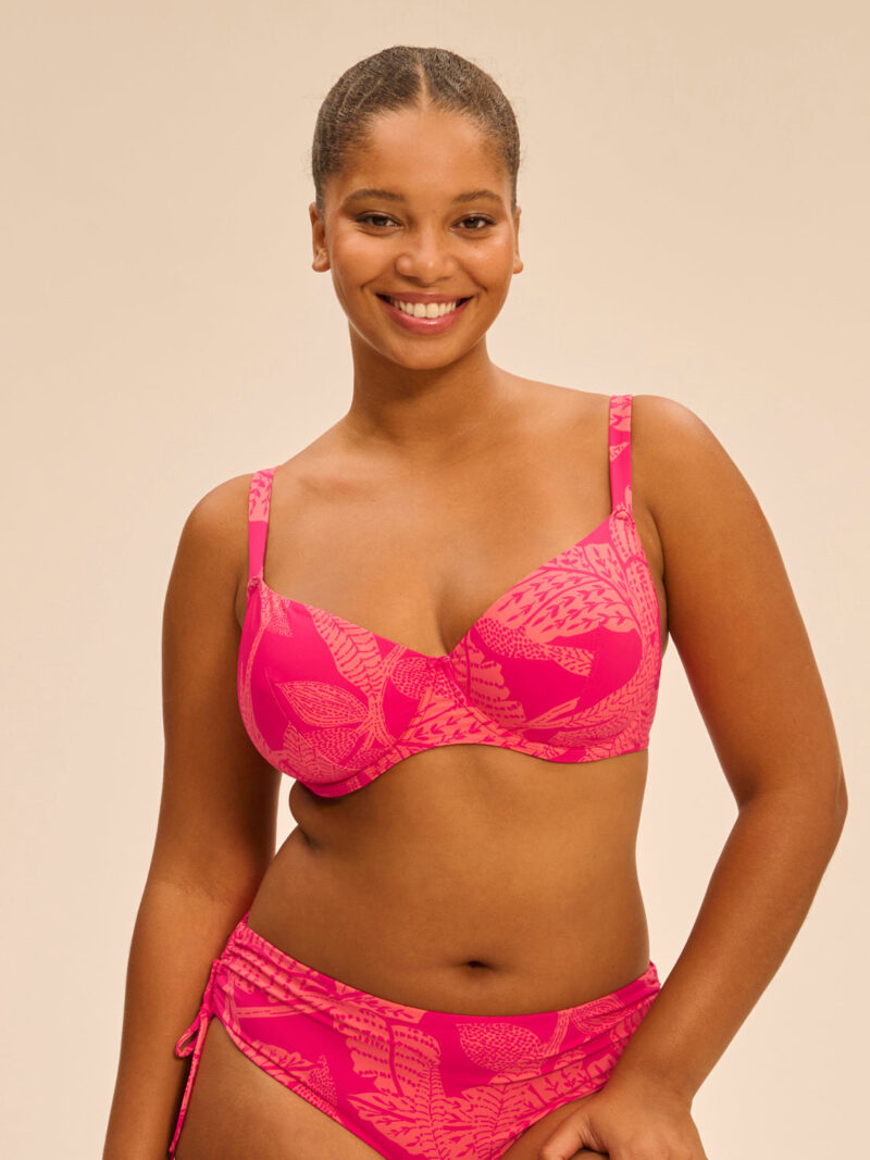 Cengizakturk Bright Rose Print Underwired Bikini Top – Supportive & Stylish